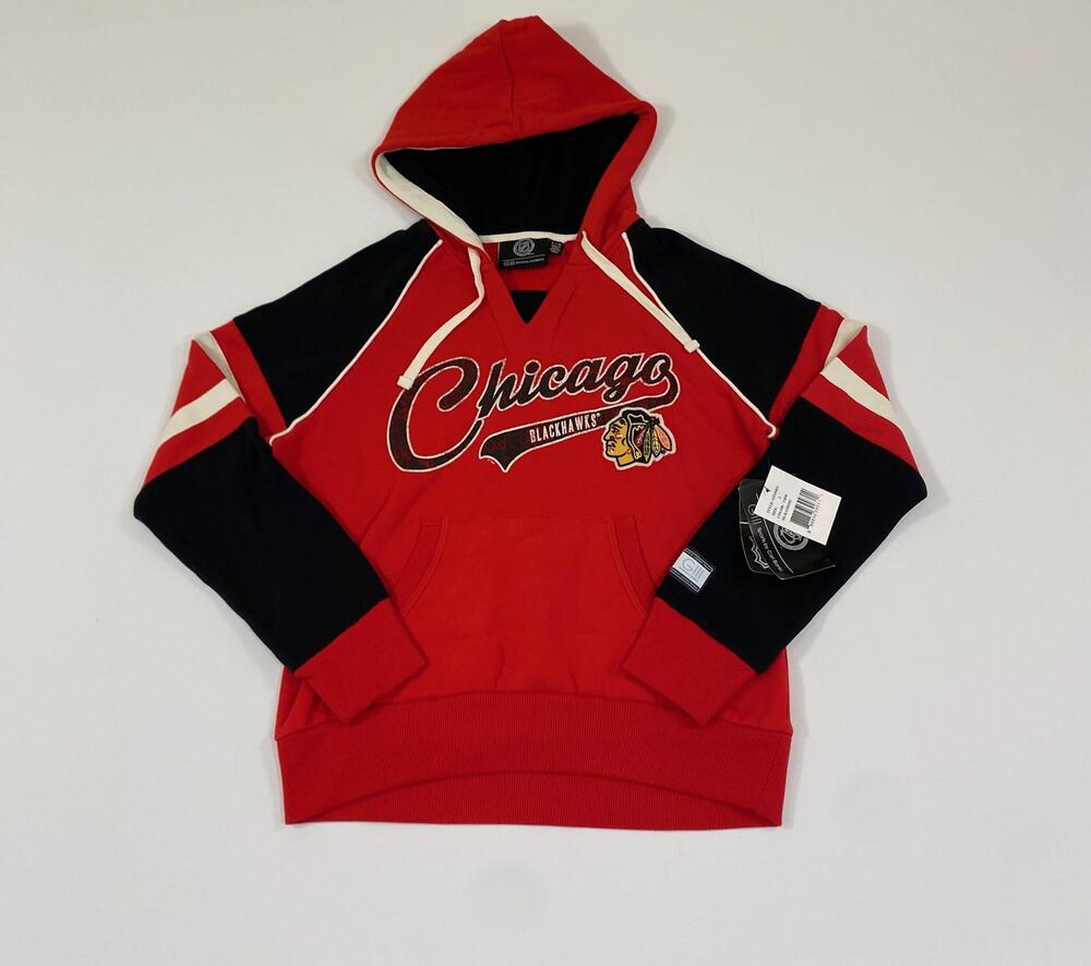 Chicago Blackhawks Hoodie Sweatshirt Womens Large Red NHL Hockey G-III Pullover